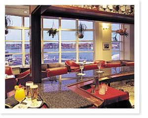 Riverwatch Lounge, Sheraton Harborside Portsmouth Hotel, Portsmouth — Riverwatch Lounge is an ideal spot to watch the riverfront activities and enjoy a light meal.