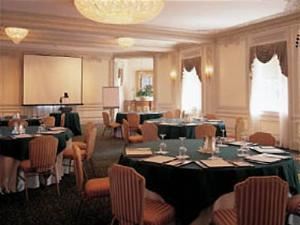 The Caramai Ballroom, Castle on the Hudson, Tarrytown — The Caramai Ballroom, named for one of the original owner's daughters, is a gracefully designed space that features crystal chandeliers and artistic moldings encircling the entire room. The light-filled ballroom sets a spectacular and enchanting scene for social galas, accommodating 100 to 140 people.
