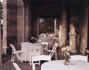 Veranda, Fabulous Foods at Lyndhurst, Tarrytown — Cocktails can be enjoyed on the veranda of the Castle overlooking the Hudson.