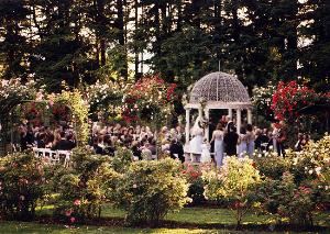 Rose Garden and Gazebo, Fabulous Foods at Lyndhurst, Tarrytown — The Rose Garden and gazebo offer a romantic setting for wedding ceremonies.