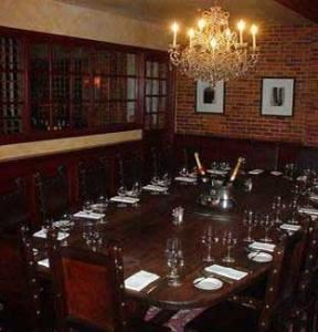The King's Room, Kingfish - San Mateo, San Mateo — King's Room - upstairs with a birds-eye view of the large wine cellar.  Custon made table fit for a King &/or Queen.
Sit down dining - 20 people max