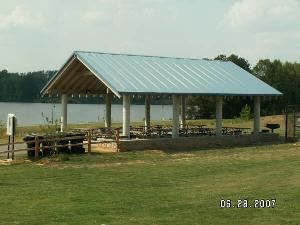 Holly Pavilion, Tribble Mill Park, Grayson — Holly Pavilion on Ozora Meadows at Tribble Mill Park.  Has 15 picnic tables and a grill.
