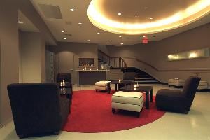 Downstairs Lounge, Radius, Boston — The downstairs lounge belongs to the private dining room.  It is a great spot for pre-dinner cocktail parties.  

The lounge and private dining room combined can accommodate a cocktail party up to 100 guests.