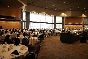 Dining at the Music Hall, Music Hall At Fair Park, Dallas — The Crystal Terrace Restaurant offers a gourmet buffet prior to musicals, opera and ballet seasonal performances and is the ideal location for dinners, receptions, meetings and privates parties.  The Crystal Terraced accommodates up to 500 guests for a seated dinner and larger numbers for receptions and special events.