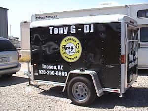 Tony G DJ and Karaoke Services, Tucson — We have the capability of entertaining at venues of up to 10,000 guests. There are 14 DJ's in this company all are very experienced and can determine what songs the audience wants and play their particular music. If there is a problem "Reading" your guests we will ask for requests.
We can show up in tuxedos or dressed in jeans and everything in between. We have several cool light shows, approximately 100,000 computerized songs that are rapidly accessible, more than 1,200 music videos and more than 100,000 karaoke songs. We can host your event as MC's or play quiet background music as well as conduct karaoke, twist, limbo etc. contests. Our goal is to make your event a success.
