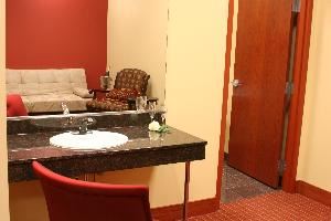 Coral, The Meadows Club, Rolling Meadows — Furnished dressing room with attached full bath