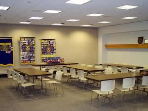 Meeting Room I, Decatur Civic Center, Decatur — Our two meeting rooms each hold lecture style seating for 50 and banquet style seating for 40. Or, feel free to get creative and let us know what style of seating would best suit your party.  These rooms can also be combined to seat twice as many guests!