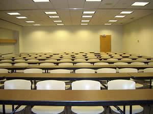 Meeting Room II, Decatur Civic Center, Decatur — Our two meeting rooms each hold lecture style seating for 50 and banquet style seating for 40. Or, feel free to get creative and let us know what style of seating would best suit your party.  These rooms can also be combined to seat twice as many guests!