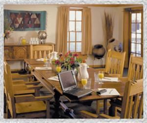 Santa Clara, The Hotel Plaza Real, Santa Fe — Located on the second floor this room is perfect for small luncheons, dinners, receptions, and meetings. Offering views of the Sangre de Cristo Mountains, the Santa Clara is used in conjunction with the second floor patio, offering flexible seating capacities.