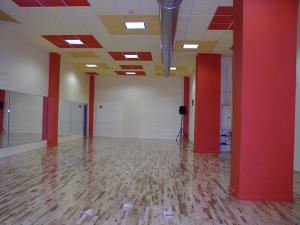 Studio 1, The Loft Dance & Fitness, Yonkers — 1800 Sq Foot Room.  One wall is mirrored, although fabric can be drapped to hide mirrors.  Sound system throughout.