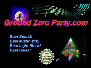 Ground Zero Entertainment, Kingman — The Tri-States Premier Mobile DJ Sevice. 30 Years experience. We a have State of the Art Sound and Lighting system. Best Rates with no hidden charges. Weddings, Holiday Parties, Anniversaries, Corporate Events, Reunions.
What ever your event, we will partner with you to make your party an event you and your guests will remember.