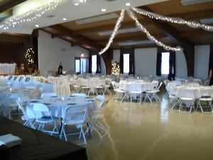 Great Hall, Grace Lutheran Church, Thiensville — Great Hall for wedding receptions, showers, anniversaries, birthdays, drama, stage available, air conditioned, caterer of your choice, commercial kitchen, elevator, handicap accessible, beer and wine for purchase