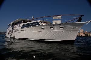 Corporate Yacht Club LLC, San Diego — The Inspiration is a classic 63' Pacemaker Private Motor Yacht available for cruises on San Diego Bay