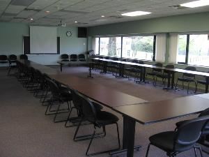 Doc Brown Lounge, Algoma University College, Sault Ste Marie — Terrific view of the St Mary's River - this multi purpose room can be set up for any meeting or social function.  Seats 60