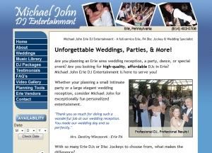 Erie DJ Michael John Wedding DJ, Erie — Visit our website at http://www.michaeljohn.us