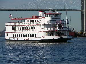 River Street Riverboat Company, Big Water Catering & Events, Savannah — Since opening in 1992, River Street Riverboat Company has been a favorite venue for both locals and visitors alike. Each of its four private dining rooms has an understated and timeless decor, reminding one of a classic cruising vessel. And, only River Street Riverboat Company can offer such a versatile palate-pleasing menu in such beautiful surroundings. Our menus feature classics like Prime Rib Carving Stations, Low Country Crab Cakes and Savannah Red Rice-- all with a service team that is professional and attentive. 
Imagine hosting your special event in a setting surrounded by clear blue skies, sparkling water, giant cargo vessels from all over the world, and the wondrous, ever-changing sights and sounds of a city founded in 1733. Imagine a staff so committed to excellence and focused on service, that they anticipate you’re every need. Imagine a venue that encourages out-of-the-box thinking not often fostered in a sterile hotel or office environment.