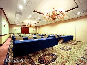 Pan Am Ballroom Section 4, Sheraton Miami Airport Hotel & Executive Meeting Center, Miami — The Gateway Ballroom-4 measures around 1,000 square feet (93 square meters) and feature 11-foot (3.4 meter) ceiling heights. Arranged in a classroom fashion, seating is available for 70 guests. To enhance your presentation, Wyndham offers full audiovisual equipment services as well as the technical expertise of on-site professionals.