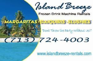 Island Breeze Frozen Drink / Margarita Machine Rentals in Houston Katy Sugar Land, Houston — ISLAND BREEZE FROZEN DRINK MACHINE RENTALS
             713-724-4003
      WWW.ISLANDBREEZE-RENTALS.COM