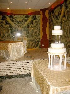 Trevi Entertainment Center, Lake Elsinore — View of Illusion room stage and wedding cake.