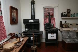 William Heath Davis House, Gaslamp Quarter Historical Foundation, San Diego — The kitchen of the William Heath Davis House is still furnished with it's original wood burning and gas stoves. These were used up until 1981 when the last residents of the house moved out.