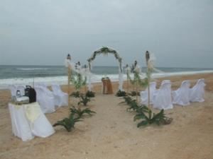 Lora Lynne's Weddings, Daytona Beach — This is example of one of my Platinum All Inclusive Beach Packages. I have serveral Beach packages with different setups at various price points. Also offer a garden package and coming soon a Dream Wedding All Inclusive package , including ceremony , decorations, venue , reception and honey moon sweet for 50 people. Contact Lora Lynne for more info. Keep checking the website in May.
