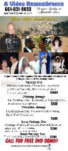 Weddings 4 cameras + 2 wireless microphones. Record the dressing of the bride and groomsmen, ceremony, all the events of the reception. Mastered on DVD (6 copies). Also retirement, birthday, business conference, funerals, etc.