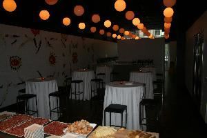 New York Vintners, New York — Event space set up for wine reception/casual buffet event