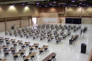 South Hall, Sharonville Convention Center, Cincinnati — Exhibit Hall Classroom Set with 2 Chairs/Table.