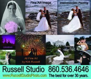 Russell Studio the most recommended studio in S.E. CT.Kirk with 30 years of trusted experience is known internationaly for his wedding and "Duet Portraits" This is the artful combination of photography and impressionistic painting to create a beautiful work of art. Many of Kirk's brides have a painting on the cover of their album and hanging in their home RUSSELLSTUDIOPHOTO.COM BECAUSE YOU DESERVE THE VERY BEST.