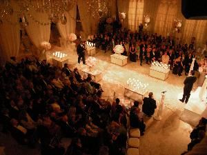 Dream Day Videos, West Palm Beach — This photo was taken at Mar-A-Lago, Palm Beach Florida, by Bryon Carey in 2008.  A facade was built inside the ballroom and the video was shot from a lift over the hung drapes.  The wedding was shot in HD with four cameras and one jib.