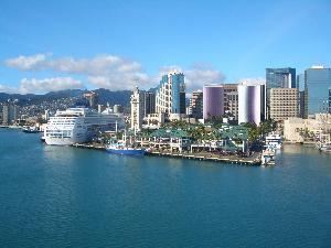 The Waterfront at Aloha Tower Marketplace, Honolulu — View of Honolulu Harbor, location of The Waterfront at Aloha Tower Marketplace.