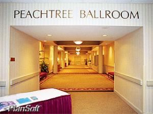 Peachtree Ballroom, Wyndham Peachtree Conference Center and Resort, Peachtree City — The Peachtree Ballroom's handsomely decorated 2,000 square foot foyer is a great place to start your important event, or network during scheduled breaks.