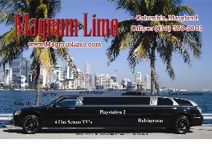 Magnum limo, Columbia — The is one of our HOT limo's. This limo has Direct TV, XM radio, DVD player, 3 TV's, and a 20" TV in the trunk for tailgating.