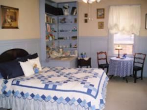 Hotel Nichols, South Haven — The Blue Room at Hotel Nichols. Pics of all rooms and apartments available on our website,