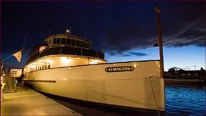 Lexington Yacht, Yacht Events By Steven Tanzman, New York — Lexington is a yacht built in the classic style with modern conveniences. Her gleaming wood handrails, mahogany dining room, teak decks, and canopy covered bridge deck are reminiscent of a golden era in yachting.

Perfect for any occasion…Lexington seats 80 for formal sit down dinners, accommodates up to 100 guests for cocktail receptions and up to120 guests for casual parties. Although Lexington is great for larger galas, she also provides an upscale atmosphere for more intimate gatherings.