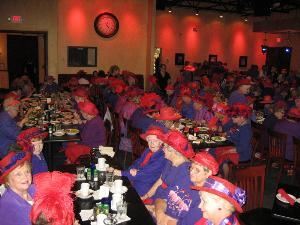 Main Room, Visani Restaurant And Banquet Hall, Punta Gorda — Here is a picture of an event that we had for 200 red hat ladies. From corporate events to weddings, Visani will make your party a success!