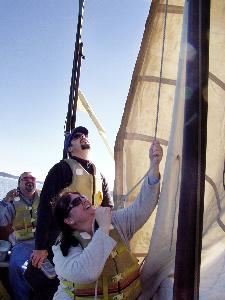 Longboat Bear, Northwest Martime Center, Port Townsend — 26 foot historic replica longboat, sister ship to Townshend and other area longboats. Sailing and rowing. All wood. Crew rotates through different positions.