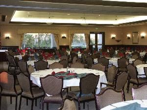 Banquet Room, Sierra Lakes Golf Club, Fontana — Our wonderful and spacious ballrooms have views of the surrounding mountains, lakes, and golf course and are adjacent to our outdoor wedding garden complete with gazebo.
