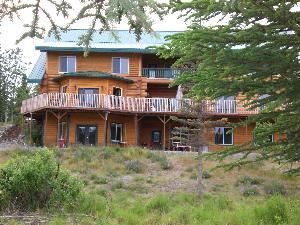 deck, Crooked Creek Retreat The Retreat, Kasilof — view of deck from the creek side.