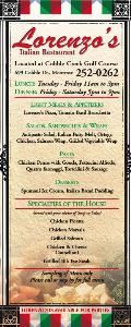 Lorenzos Italian Restaurant at The Links at Cobble Creek, Cobble Creek Golf Course, Montrose