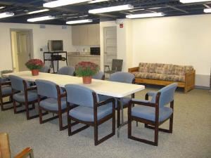 Classroom/Meeting Room, First Unitarian Universalist Society of Albany, Albany — We have Classrooms which can be used for meetings or support groups. Two small ones have sofas, two other small ones have tables and chairs, and the two larger rooms have tables and chairs. The small rooms can seat 5-15 people, the large 15-25 people.