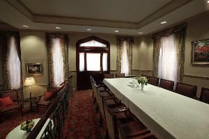Meeting Room 1, Wall Street Inn, New York — Seating for up to 18 persons. HSIA wireless and wired throughout, projector screen and flip charts available.