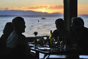 Ray's Boathouse (fine dining restaurant), Ray's Boathouse, Cafe & Catering, Seattle — Ray's Boathouse, a sunset supper
