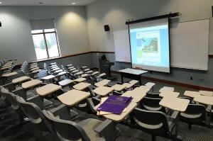 Medium Seminar Room, Stonehill College Conference & Event Services, North Easton — Seminar rooms feature stadium style seating and a full complement of media services including a video projector, screen, and computer.
