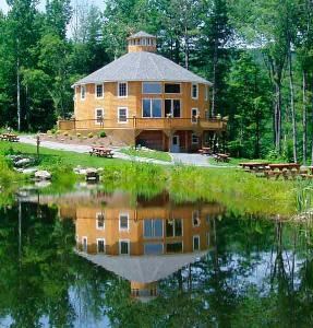 Round Barn Event Center, Sleepy Hollow Inn Ski And Bike Center, Huntington — This is our beautiful Round Barn.  Great for weddings, birthday parties and reunions.  It can seat up to 165 people inside.  It has a full kitchen and two restrooms inside, as well as a balcony.