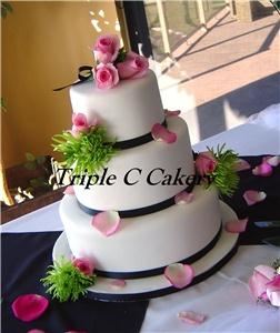 Triple C Cakery, Barrie — Simple and pretty this cake would fit well with any theme or colour scheme.