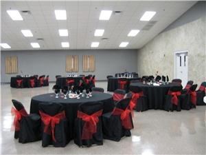 Banquet Hall - Good Shepherd Lutheran Church, Deltona — We have a wide variety of colors in Linens and chair cover and accessories to highlight and accent your special event.