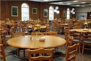 Stevens-Pike Dining Room, Asbury Theological Seminary, Wilmore — The Stevens-Pike Dining Room features seating for 250 (expandable to 350) and features built-in audio/visual equipment.