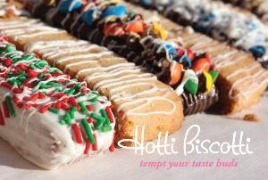 hotti biscotti, Dundas — Hotti Biscotti... Chocolate dipped biscotti and chocolate dipped pretzels with mouth watering toppings such as toffee crunch, m&ms, coconut, toasted almonds and more. Artistic wedding favour boxes filled with chocolate peanut clusters. Creamy chocolate, crunchy peanuts and a hint of peanut butter. A unique idea for seating arrangements. Name of guest and table number on beautifully decorated boxes. More desserts available; mini snicker cookie pies, chocolate caramel pecan brownies, mini cheesecakes. Great for any dessert table
