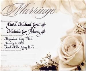 Wedding Certificates By Steve, Saint Louis — We offer over 13 different beautiful hand-lettered calligraphy wedding certificates for your clients!  They can be easily ordered via our website.  We complete the order within 24 hours of receiving it and ship within 24-48 hours to you via USPS Priority Mail.

Our website is http://awardcertificatesbysteve.com/wedding1.htm

You can reach us at 314.772.2811 or via e-mail at scrouch109@aol.com.  We ship worldwide!